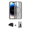 MARSİLYAN™- iPhone 15 Pro Max Kılıf Siluet Minimal Prime - Siyah Bilvis Hayalet Cam Ekran Koruyucu + Raze Metal Kamera Lens - SH