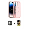 MARSİLYAN™- iPhone 15 Pro Max Kılıf Siluet Minimal Prime - Siyah Buffer Cam Ekran Koruyucu + PVD Metal Kamera Lens - GI