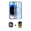 MARSİLYAN™- iPhone 15 Pro Max Kılıf Siluet Minimal Prime - Siyah Buffer Cam Ekran Koruyucu + PVD Metal Kamera Lens - TU