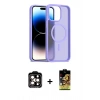 MARSİLYAN™- iPhone 15 Pro Max Kılıf Siluet Minimal Prime - Siyah Buffer Cam Ekran Koruyucu + PVD Metal Kamera Lens - TU