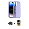 MARSİLYAN™- iPhone 15 Pro Max Kılıf Siluet Minimal Prime - Siyah Buffer Cam Ekran Koruyucu + Raze Metal Kamera Lens - TMGI