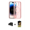 MARSİLYAN™- iPhone 15 Pro Max Kılıf Siluet Minimal Prime - Siyah Buffer Cam Ekran Koruyucu + Raze Metal Kamera Lens - TMGI