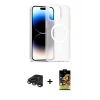 MARSİLYAN™- iPhone 15 Pro Max Kılıf Siluet Minimal Prime - Siyah Buffer Cam Ekran Koruyucu + Raze Metal Kamera Lens - TMGI