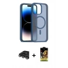 MARSİLYAN™- iPhone 15 Pro Max Kılıf Siluet Minimal Prime - Siyah Buffer Cam Ekran Koruyucu + Raze Metal Kamera Lens - TMGI