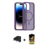 MARSİLYAN™- iPhone 15 Pro Max Kılıf Siluet Minimal Prime - Siyah Buffer Cam Ekran Koruyucu + Raze Metal Kamera Lens - LT