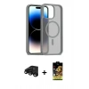 MARSİLYAN™- iPhone 15 Pro Max Kılıf Siluet Minimal Prime - Siyah Buffer Cam Ekran Koruyucu + Siyah Raze Metal Kamera Lens