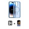 MARSİLYAN™- iPhone 15 Pro Max Kılıf Siluet Minimal Prime - Siyah Buffer Hayalet Cam Ekran Koruyucu + PVD Metal Kamera Lens - GS