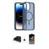 MARSİLYAN™- iPhone 15 Pro Max Kılıf Siluet Minimal Prime - Siyah Buffer Hayalet Cam Ekran Koruyucu + Raze Metal Kamera Lens - SH