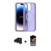 MARSİLYAN™- iPhone 15 Pro Max Kılıf Siluet Minimal Prime - Siyah Buffer Hayalet Cam Ekran Koruyucu + Raze Metal Kamera Lens - SH