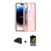 MARSİLYAN™- iPhone 15 Pro Max Kılıf Siluet Minimal Prime - Siyah Buffer Hayalet Cam Ekran Koruyucu + Raze Metal Kamera Lens - SH