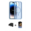 MARSİLYAN™- iPhone 15 Pro Max Kılıf Siluet Minimal Prime - Siyah Buffer Hayalet Cam Ekran Koruyucu + Raze Metal Kamera Lens - SH