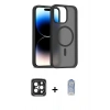MARSİLYAN™- iPhone 15 Pro Max Kılıf Siluet Minimal Prime - Siyah Joko Magic 5D Cam + PVD Metal Kamera Lens - SH