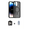 MARSİLYAN™- iPhone 15 Pro Max Kılıf Siluet Minimal Prime - Siyah Joko Magic 5D Cam + PVD Metal Kamera Lens - TU