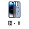MARSİLYAN™- iPhone 15 Pro Max Kılıf Siluet Minimal Prime - Siyah Joko Magic 5D Hayalet Cam + PVD Metal Kamera Lens - GS