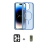 MARSİLYAN™- iPhone 15 Pro Max Kılıf Siluet Minimal Prime - Siyah Joko Magic 5D Hayalet Cam + PVD Metal Kamera Lens - GS