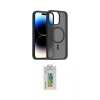 MARSİLYAN™- iPhone 15 Pro Max Kılıf Siluet Minimal Prime - Siyah Polymer Nano Ekran Koruyucu