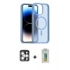MARSİLYAN™- iPhone 15 Pro Max Kılıf Siluet Minimal Prime - Siyah Polymer Nano Ekran Koruyucu + PVD Metal Kamera Lens - GS