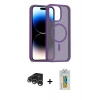 MARSİLYAN™- iPhone 15 Pro Max Kılıf Siluet Minimal Prime - Siyah Polymer Nano Ekran Koruyucu + Raze Metal Kamera Lens - GS