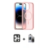 MARSİLYAN™- iPhone 15 Pro Max Kılıf Siluet Minimal Prime - Siyah Vanessa Magic Hayalet Cam + PVD Metal Kamera Lens - GS