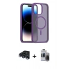 MARSİLYAN™- iPhone 15 Pro Max Kılıf Siluet Minimal Prime - Siyah Vanessa Magic Hayalet Cam + Raze Metal Kamera Lens - LT