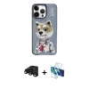 MARSİLYAN™- iPhone 15 Pro Max Kılıf Siluet Modern Özel Seri - Siyah 3D Antistatik Seramik Nano Ekran Koruyucu + Raze Metal Kamera Lens - SH