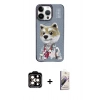 MARSİLYAN™- iPhone 15 Pro Max Kılıf Siluet Modern Özel Seri - Siyah Bilvis 3D Mat Cam Ekran Koruyucu + PVD Metal Kamera Lens - TU