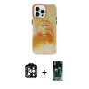 MARSİLYAN™- iPhone 15 Pro Max Kılıf Ufuk Doku Prime - Şeffaf 360 Full Body Arka Koruyucu + PVD Metal Kamera Lens - TU