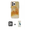 MARSİLYAN™- iPhone 15 Pro Max Kılıf Ufuk Doku Prime - Şeffaf Pasifik Cam Ekran Koruyucu + PVD Metal Kamera Lens - SH
