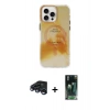 MARSİLYAN™- iPhone 15 Pro Max Kılıf Ufuk Doku Prime - Siyah 360 Mat Full Body Arka Koruyucu + Raze Metal Kamera Lens - LT