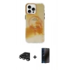 MARSİLYAN™- iPhone 15 Pro Max Kılıf Ufuk Doku Prime - Siyah 3D Antistatik Hayalet Cam Ekran Koruyucu + Raze Metal Kamera Lens - TMGI