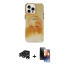 MARSİLYAN™- iPhone 15 Pro Max Kılıf Ufuk Doku Prime - Siyah 3D Antistatik Mat Seramik Nano Ekran Koruyucu + Raze Metal Kamera Lens - GS