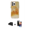 MARSİLYAN™- iPhone 15 Pro Max Kılıf Ufuk Doku Prime - Siyah 3D Antistatik Mat Seramik Nano Ekran Koruyucu + Siyah Raze Metal Kamera Lens