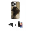 MARSİLYAN™- iPhone 15 Pro Max Kılıf Ufuk Doku Prime - Siyah 3D Antistatik Mat Seramik Nano Ekran Koruyucu + Raze Metal Kamera Lens - GS