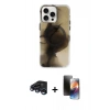 MARSİLYAN™- iPhone 15 Pro Max Kılıf Ufuk Doku Prime - Siyah 3D Antistatik Mat Seramik Nano Ekran Koruyucu + Raze Metal Kamera Lens - LT