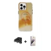 MARSİLYAN™- iPhone 15 Pro Max Kılıf Ufuk Doku Prime - Siyah Bilvis 3D Mat Cam Ekran Koruyucu + Raze Metal Kamera Lens - GS