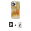 MARSİLYAN™- iPhone 15 Pro Max Kılıf Ufuk Doku Prime - Siyah Bilvis 3D Mat Cam Ekran Koruyucu + PVD Metal Kamera Lens - GI