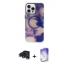 MARSİLYAN™- iPhone 15 Pro Max Kılıf Ufuk Doku Prime - Siyah Bilvis 5in1 3D Magic Cam Ekran Koruyucu + Lacivert Raze Metal Kamera Lens