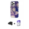 MARSİLYAN™- iPhone 15 Pro Max Kılıf Ufuk Doku Prime - Siyah Bilvis 5in1 3D Magic Cam Ekran Koruyucu + Raze Metal Kamera Lens - TMGI