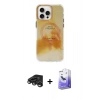 MARSİLYAN™- iPhone 15 Pro Max Kılıf Ufuk Doku Prime - Siyah Bilvis 5in1 5D Magic Hayalet Cam Ekran Koruyucu + Raze Metal Kamera Lens - TMGI