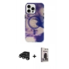 MARSİLYAN™- iPhone 15 Pro Max Kılıf Ufuk Doku Prime - Siyah Bilvis Hayalet Cam Ekran Koruyucu + Raze Metal Kamera Lens - TMGI