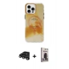 MARSİLYAN™- iPhone 15 Pro Max Kılıf Ufuk Doku Prime - Siyah Bilvis Hayalet Cam Ekran Koruyucu + Raze Metal Kamera Lens - TMGI