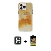 MARSİLYAN™- iPhone 15 Pro Max Kılıf Ufuk Doku Prime - Siyah Buffer Cam Ekran Koruyucu + PVD Metal Kamera Lens - SH