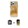MARSİLYAN™- iPhone 15 Pro Max Kılıf Ufuk Doku Prime - Siyah Buffer Cam Ekran Koruyucu + PVD Metal Kamera Lens - TU