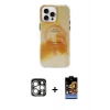 MARSİLYAN™- iPhone 15 Pro Max Kılıf Ufuk Doku Prime - Siyah Buffer Hayalet Cam Ekran Koruyucu + PVD Metal Kamera Lens - GS