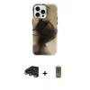 MARSİLYAN™- iPhone 15 Pro Max Kılıf Ufuk Doku Prime - Siyah Joko Magic 5D Hayalet Cam + Raze Metal Kamera Lens - LT