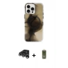 MARSİLYAN™- iPhone 15 Pro Max Kılıf Ufuk Doku Prime - Siyah Joko Magic 5D Hayalet Cam + Raze Metal Kamera Lens - GS