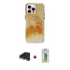 MARSİLYAN™- iPhone 15 Pro Max Kılıf Ufuk Doku Prime - Siyah Polymer Nano Ekran Koruyucu + Raze Metal Kamera Lens - TMGI
