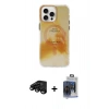 MARSİLYAN™- iPhone 15 Pro Max Kılıf Ufuk Doku Prime - Siyah Vanessa Magic Cam + Raze Metal Kamera Lens - SH