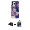 MARSİLYAN™- iPhone 15 Pro Max Kılıf Ufuk Doku Prime - Siyah Vanessa Magic Cam + Raze Metal Kamera Lens - TMGI