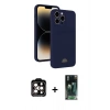 MARSİLYAN™- iPhone 15 Pro Max Kılıf Vadi Çizgi Prime - Şeffaf 360 Full Body Arka Koruyucu + PVD Metal Kamera Lens - TU